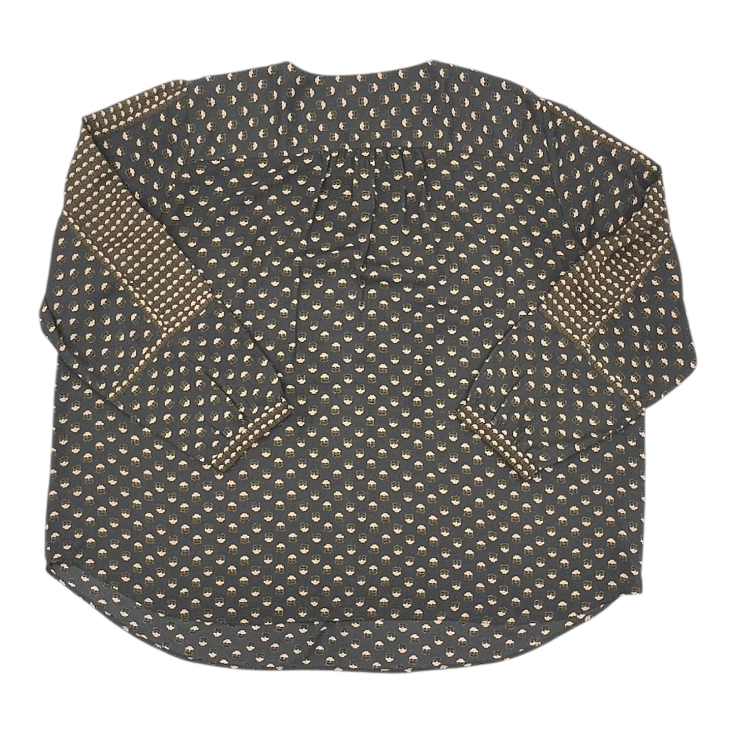 Blouse Ls By Loft In Grey, Size:3X