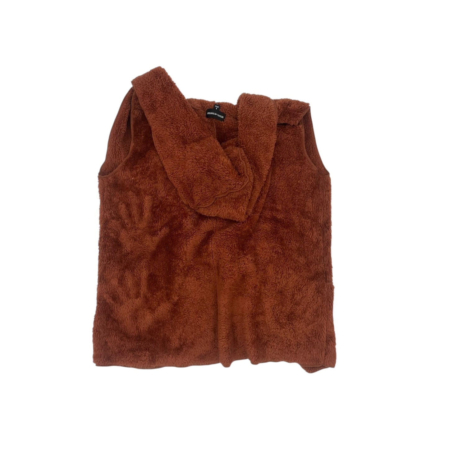 Vest Faux Fur & Sherpa By Zenana Outfitters In Brown, Size:S