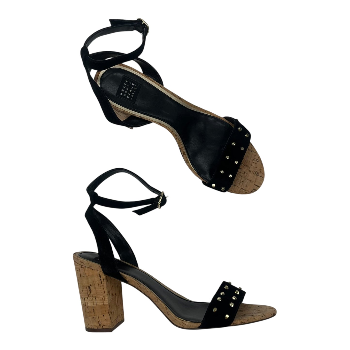 Sandals Heels Block By White House Black Market In Black, Size:9