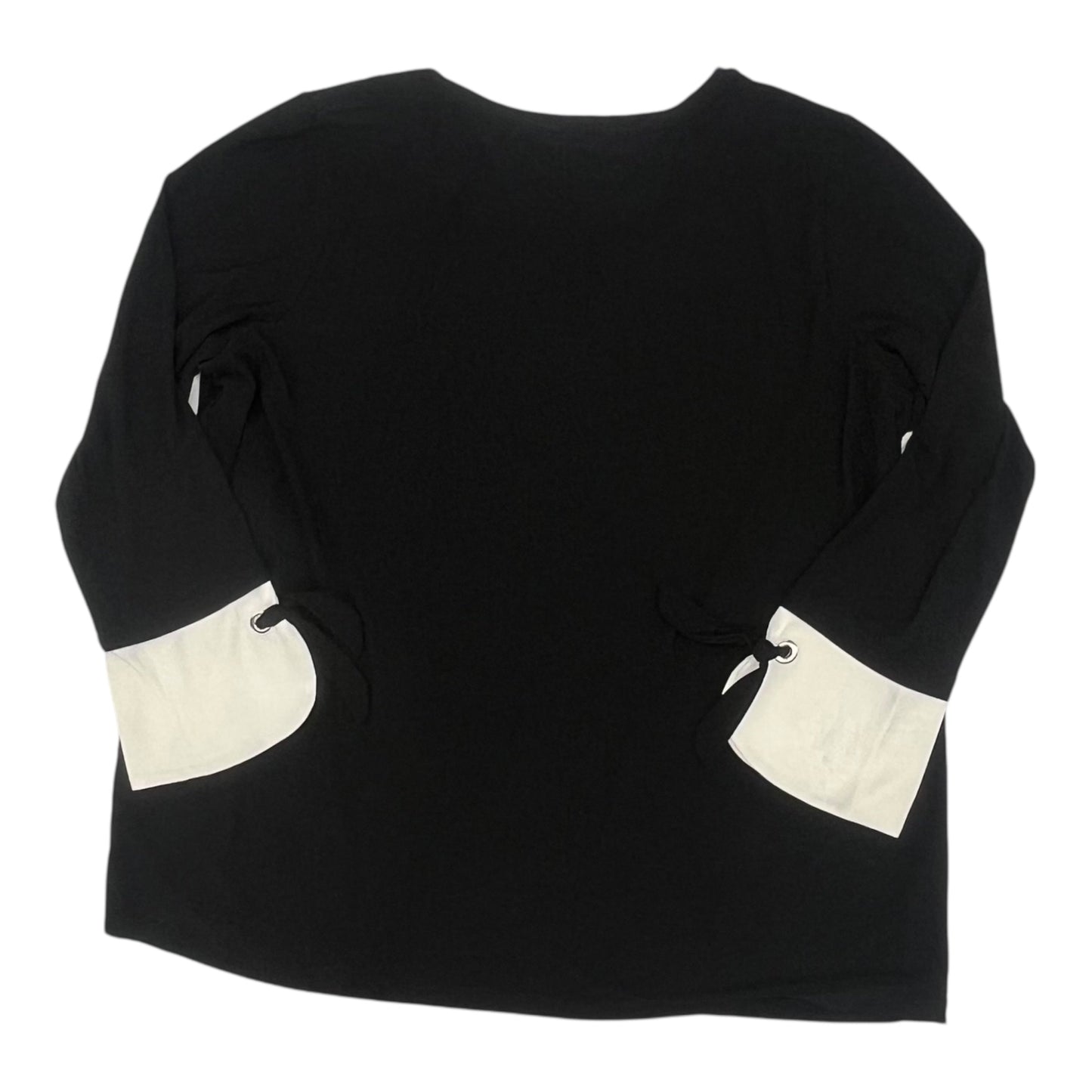 Blouse Ls By Susan Graver In Black, Size:2X