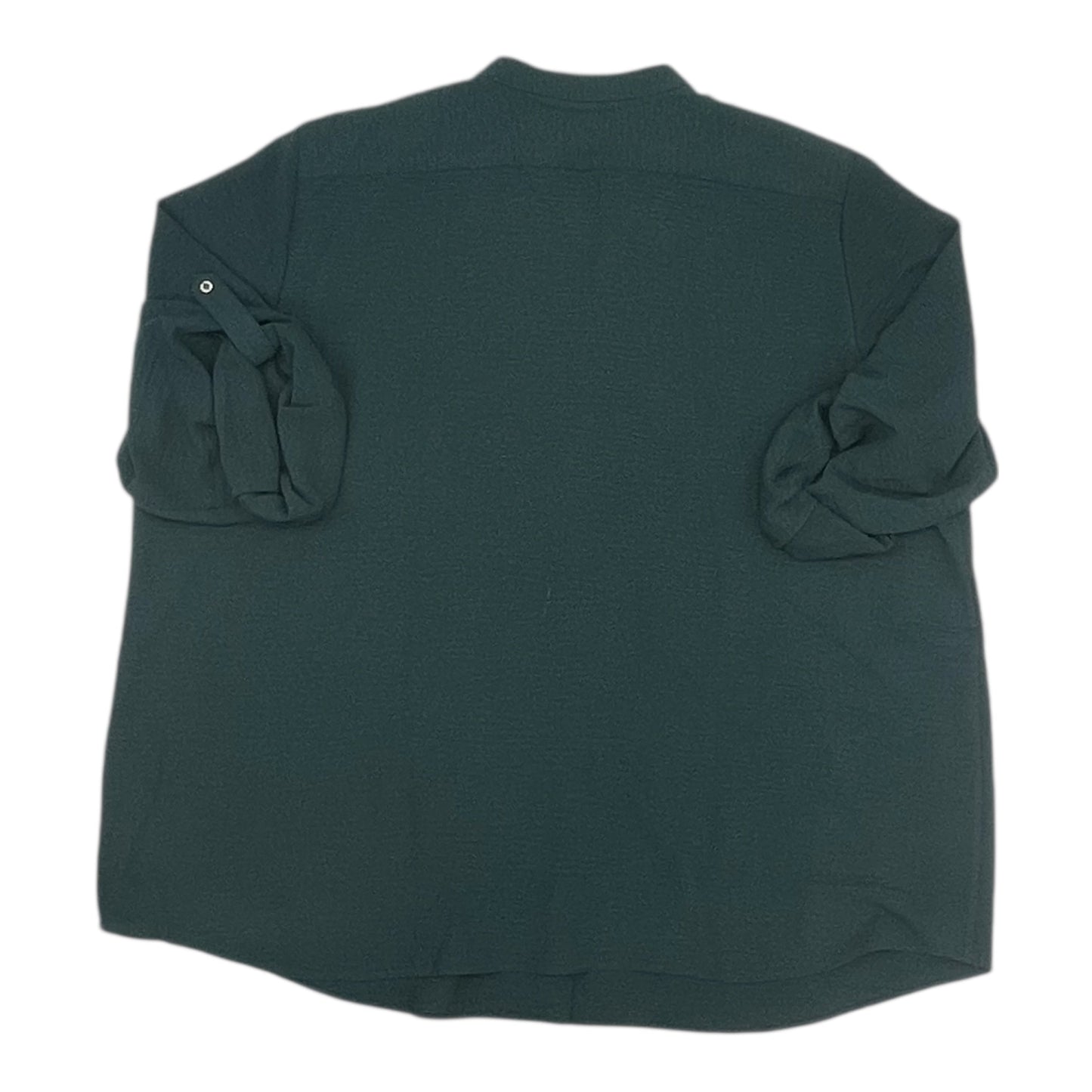 Blouse 3/4 Sleeve By Calvin Klein In Green, Size:3X