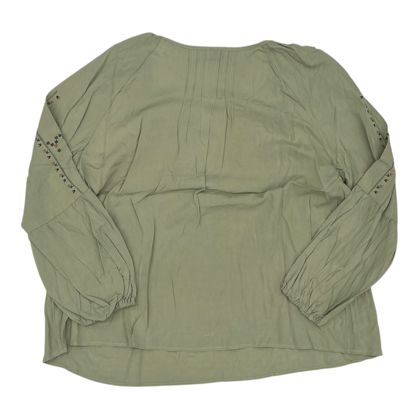 Blouse Ls By Grace + Karma In Green, Size:Xl