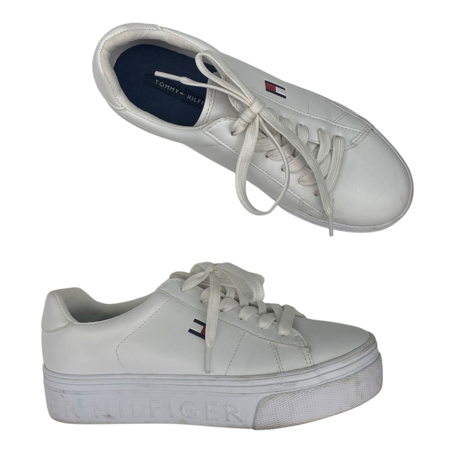 Shoes Sneakers Platform By Tommy Hilfiger In White, Size:6.5
