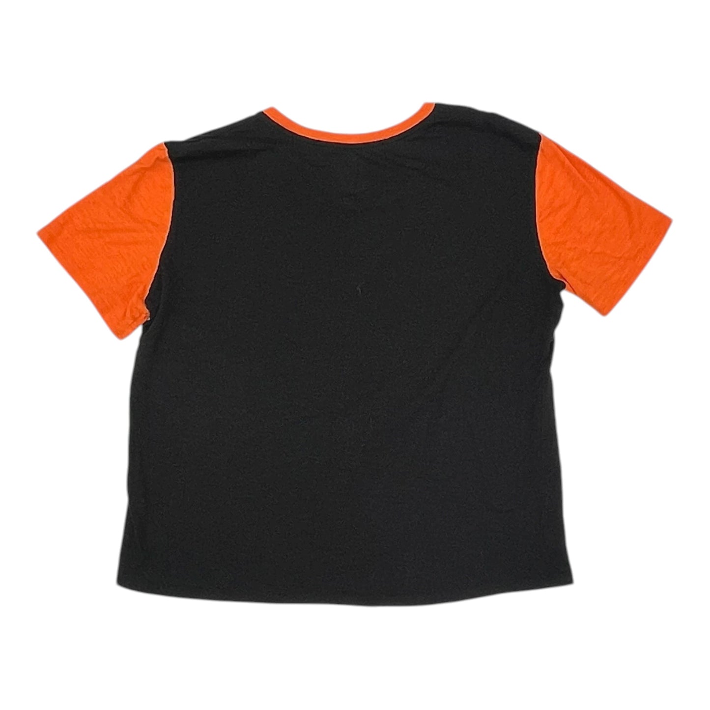 Athletic Top Ss By Fanatics In Black & Orange, Size:2X