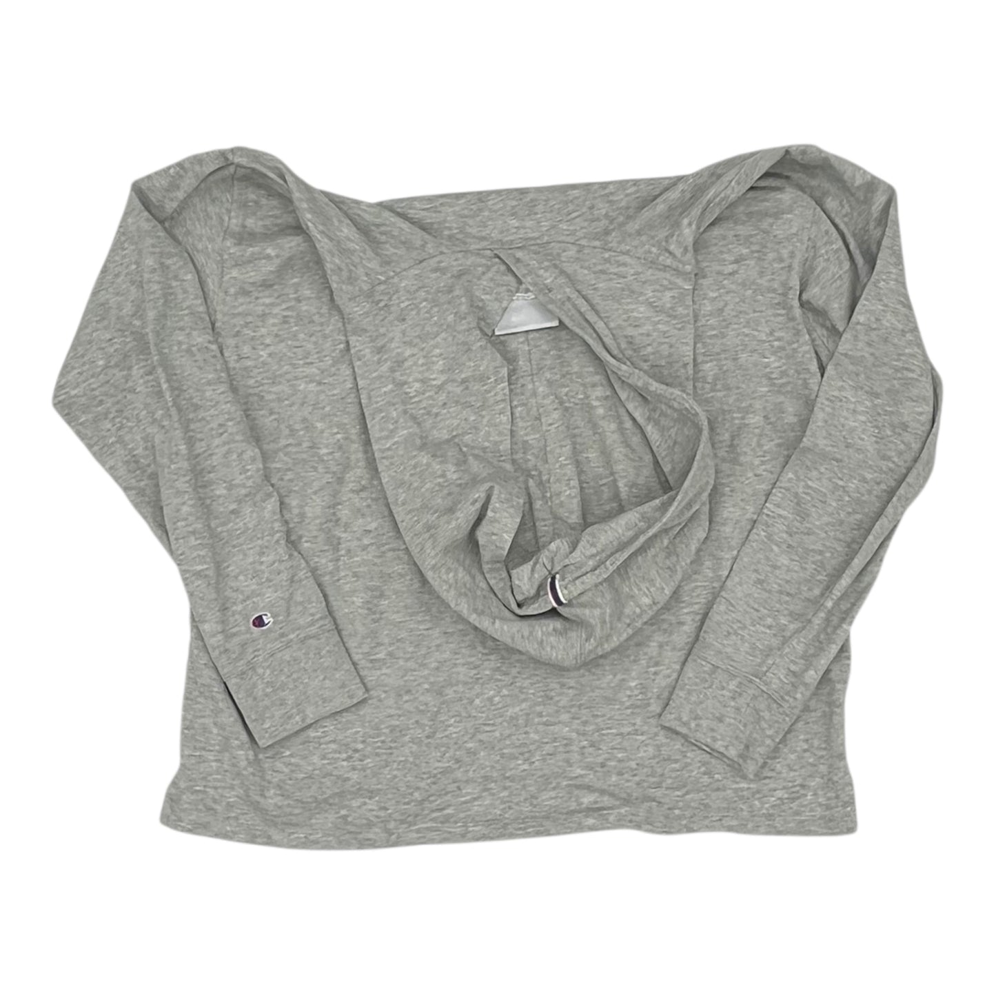Athletic Sweatshirt Hoodie By Champion In Grey, Size:L