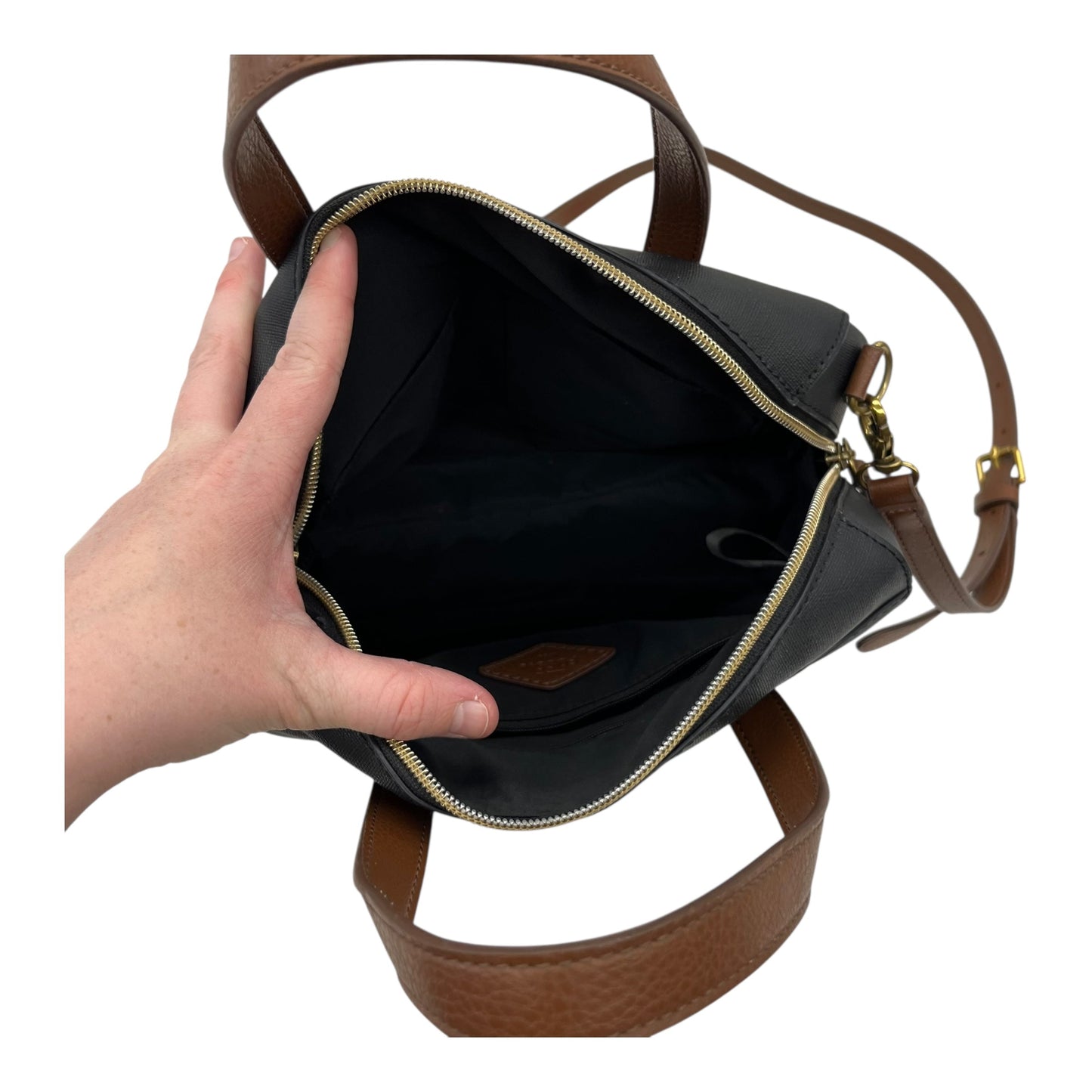 Crossbody By Fossil In Black & Brown, Size:Medium