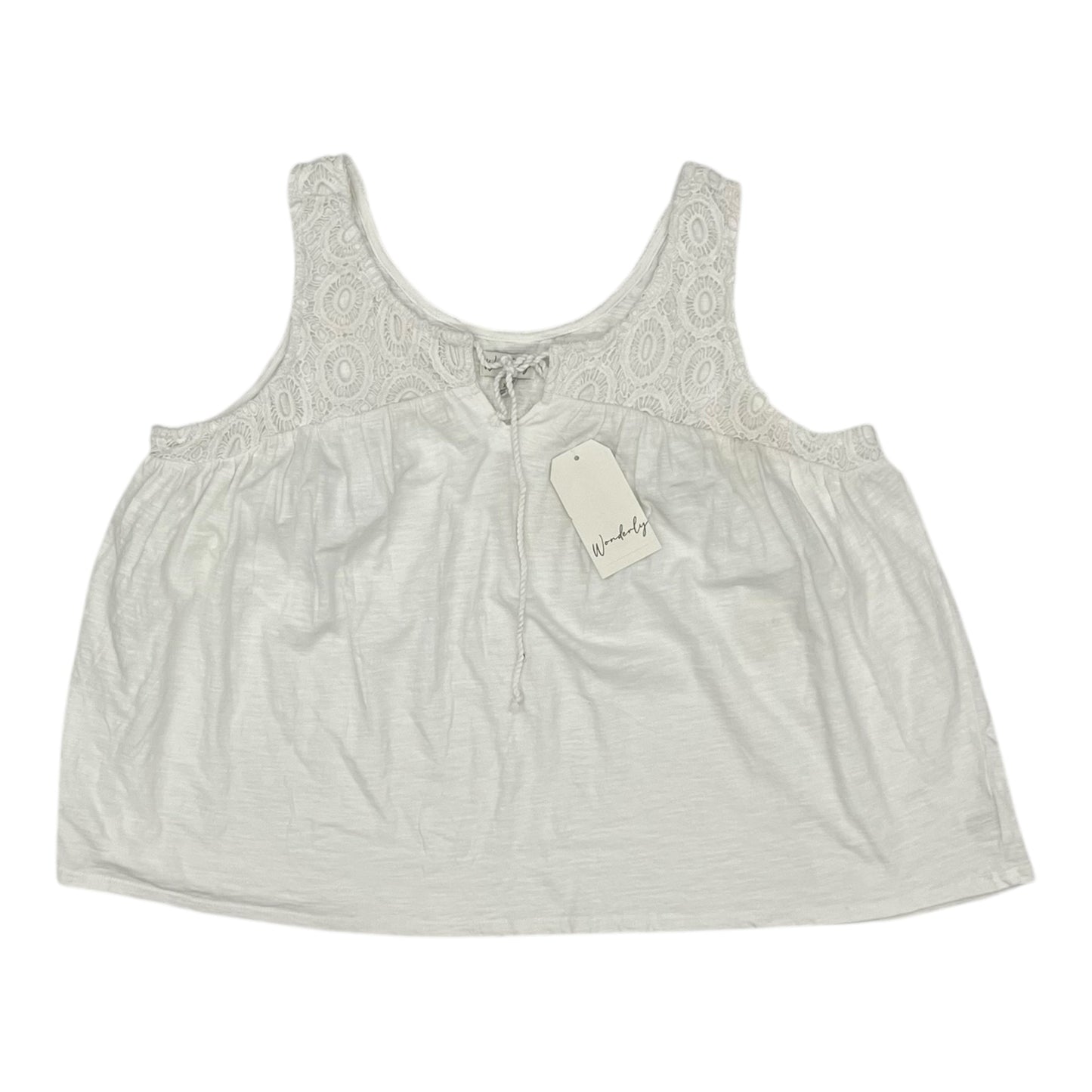 Blouse Sleeveless By Wonderly In White, Size:Xl