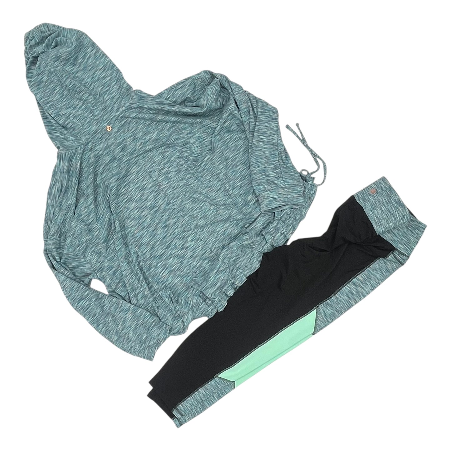 Athletic Pants 2Pc By Livi Active In Black & Blue, Size:3X