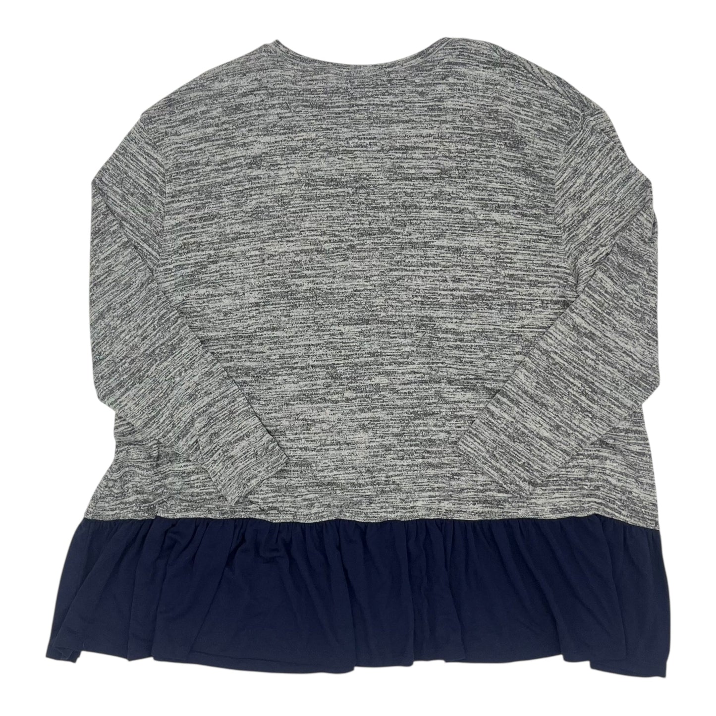 ATHLETIC TOP LS COLLAR by CLOTHES MENTOR In GREY, Size: 2X