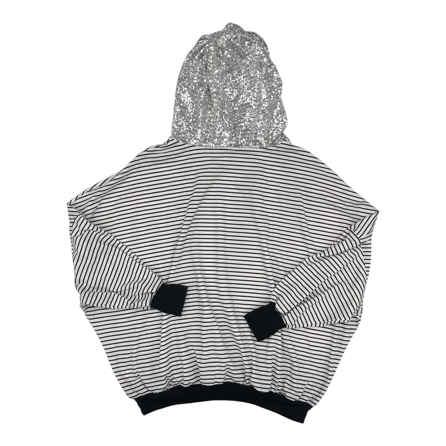 Sweatshirt Hoodie By Andree By Unit In Black & White, Size:1X