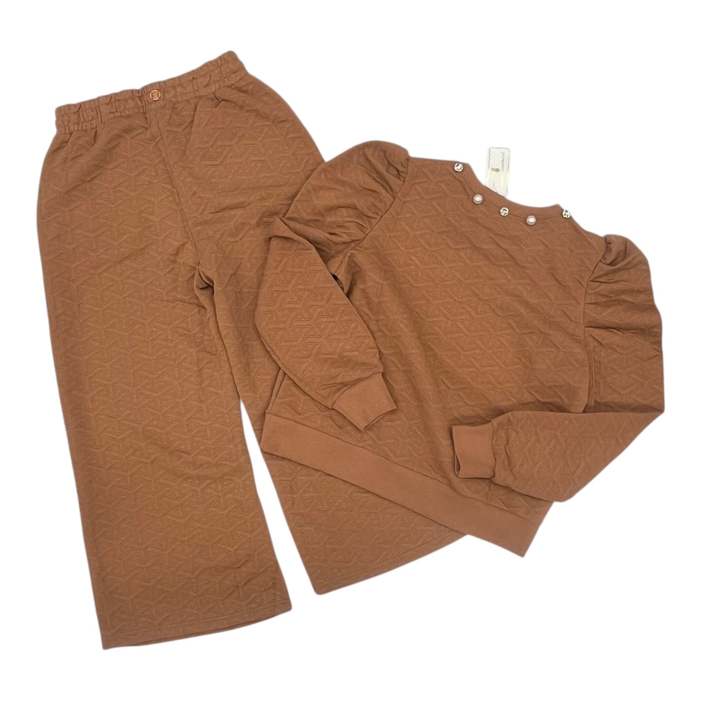 Pants Set 2Pc By Simply Southern In Brown, Size:M