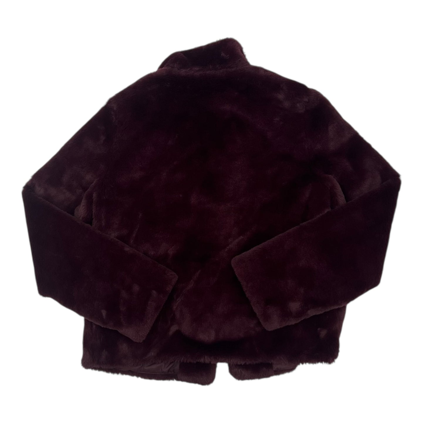 Jacket Faux Fur & Sherpa By Express In Maroon, Size:S