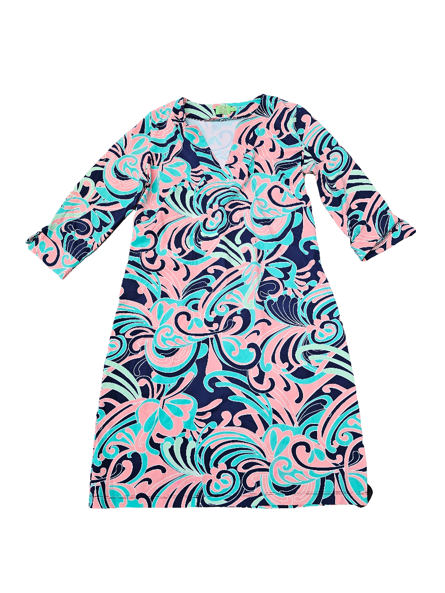 Dress Casual Short By Clothes Mentor In Blue & Orange, Size:M