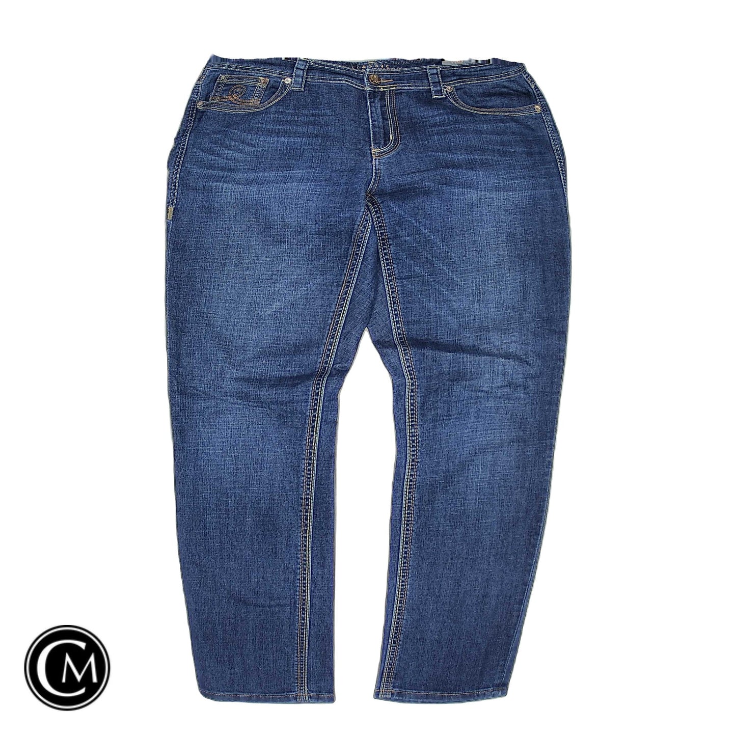 Jeans Straight By Seven 7 In Blue Denim, Size: 18