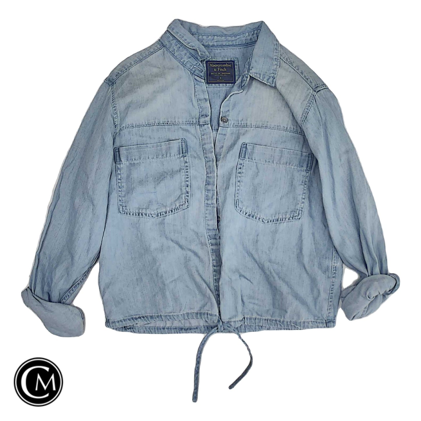 Top Ls By Abercrombie And Fitch In Blue Denim, Size: S image 1