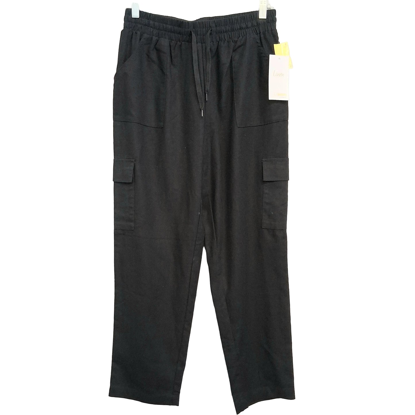 Pants Linen By Cisono In Black, Size:8