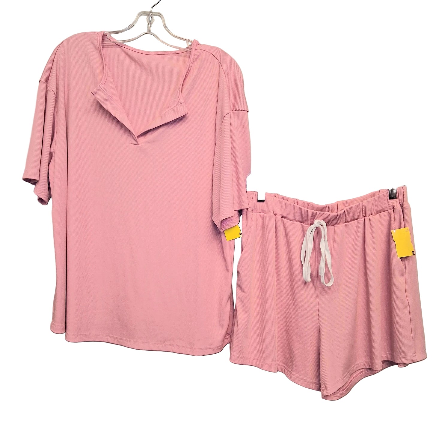Shorts Set By Shein In Pink, Size:1X