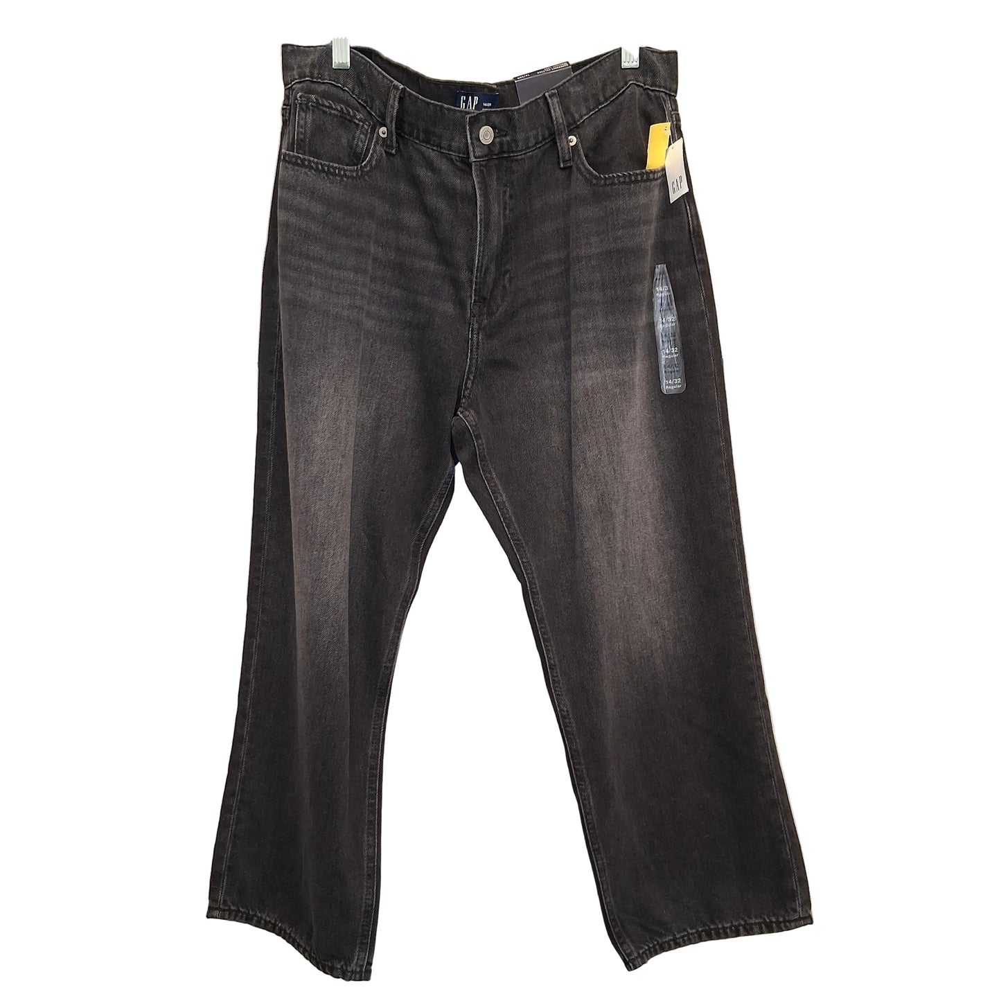 Jeans Straight By Gap In Black Denim, Size:14