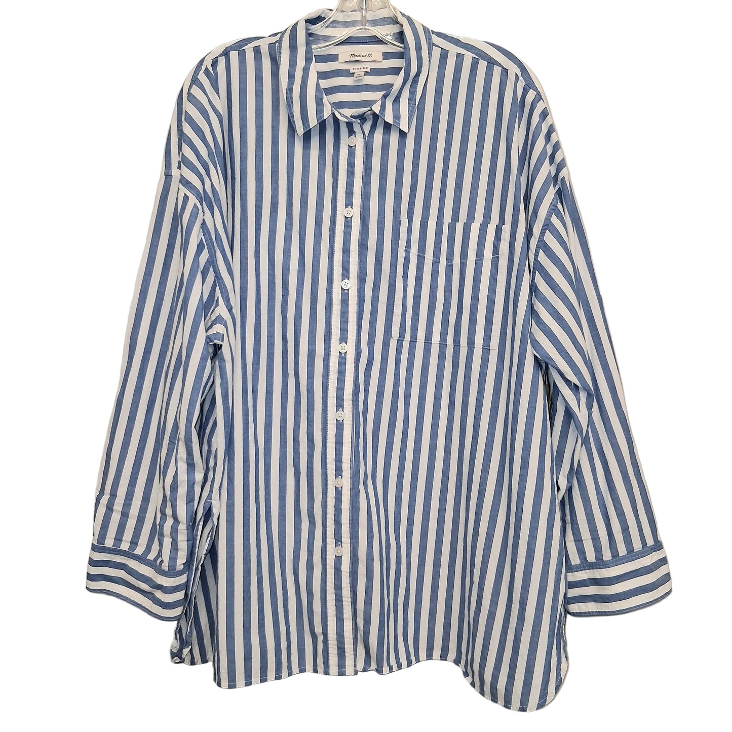 Top Ls By Madewell In Blue & White, Size:1X