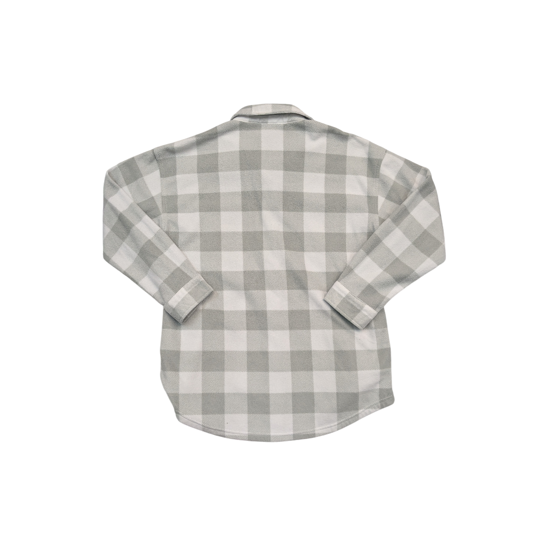 Jacket Shirt By Maurices In Grey & White, Size:M