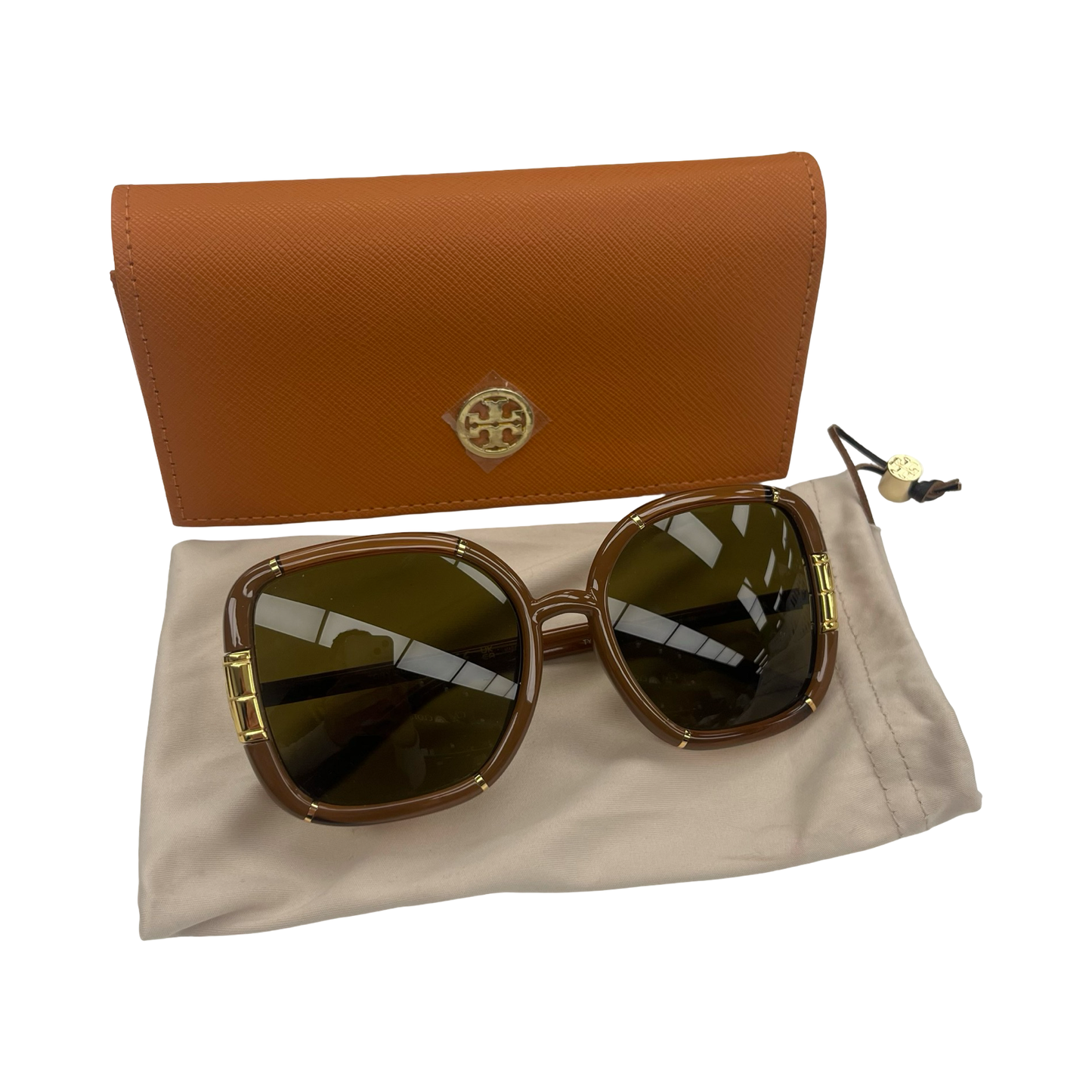 Sunglasses Designer By Tory Burch In Brown