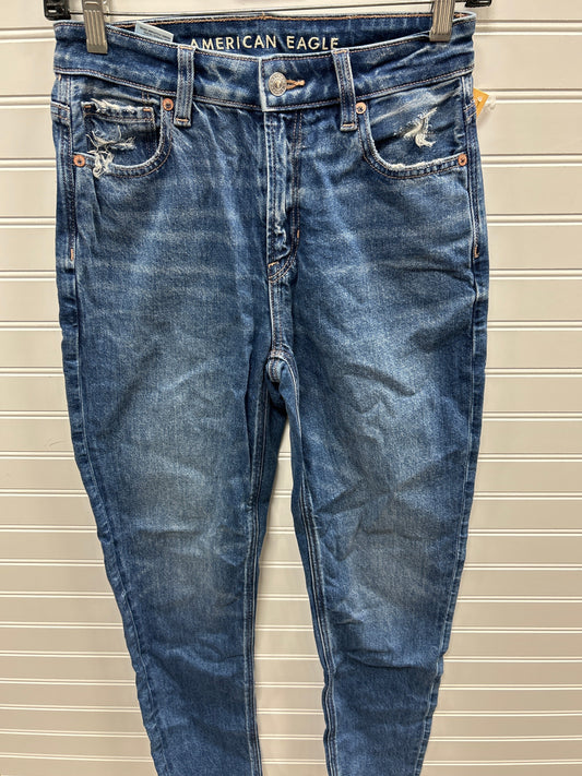 Jeans Straight By American Eagle In Blue Denim, Size:0P