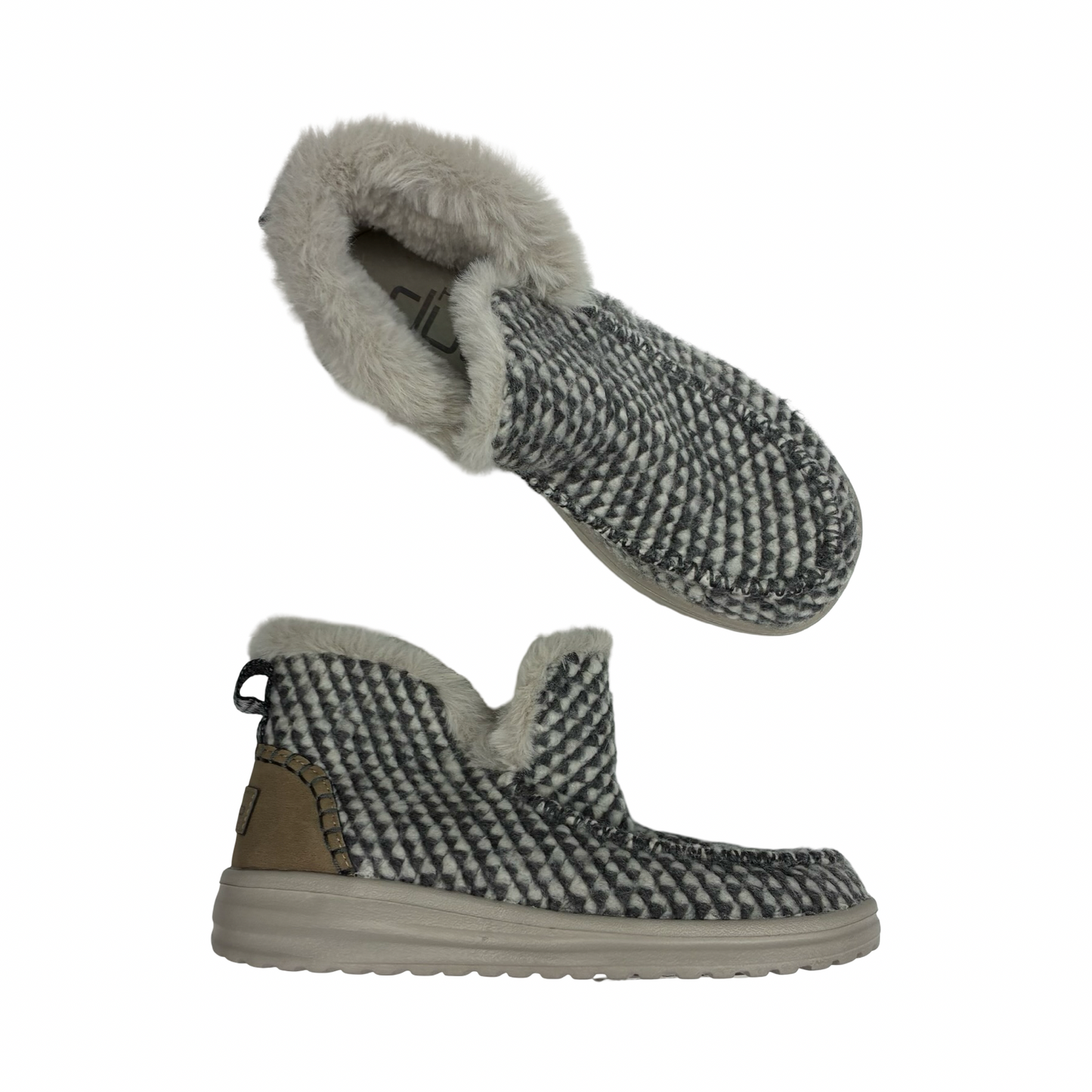 Shoes Flats By Hey Dude In Grey, Size:6