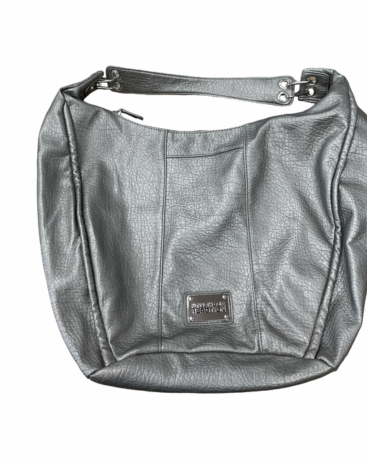 Handbag By Kenneth Cole Reaction In Silver, Size:Large