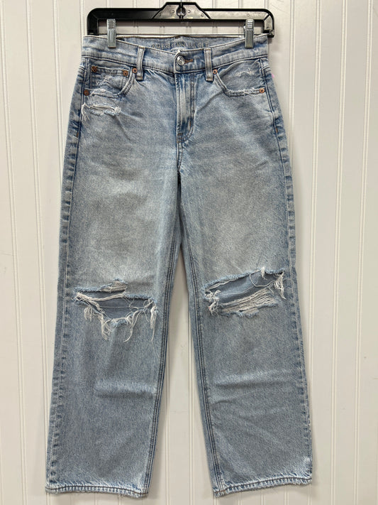 Jeans Straight By American Eagle In Blue Denim, Size:2