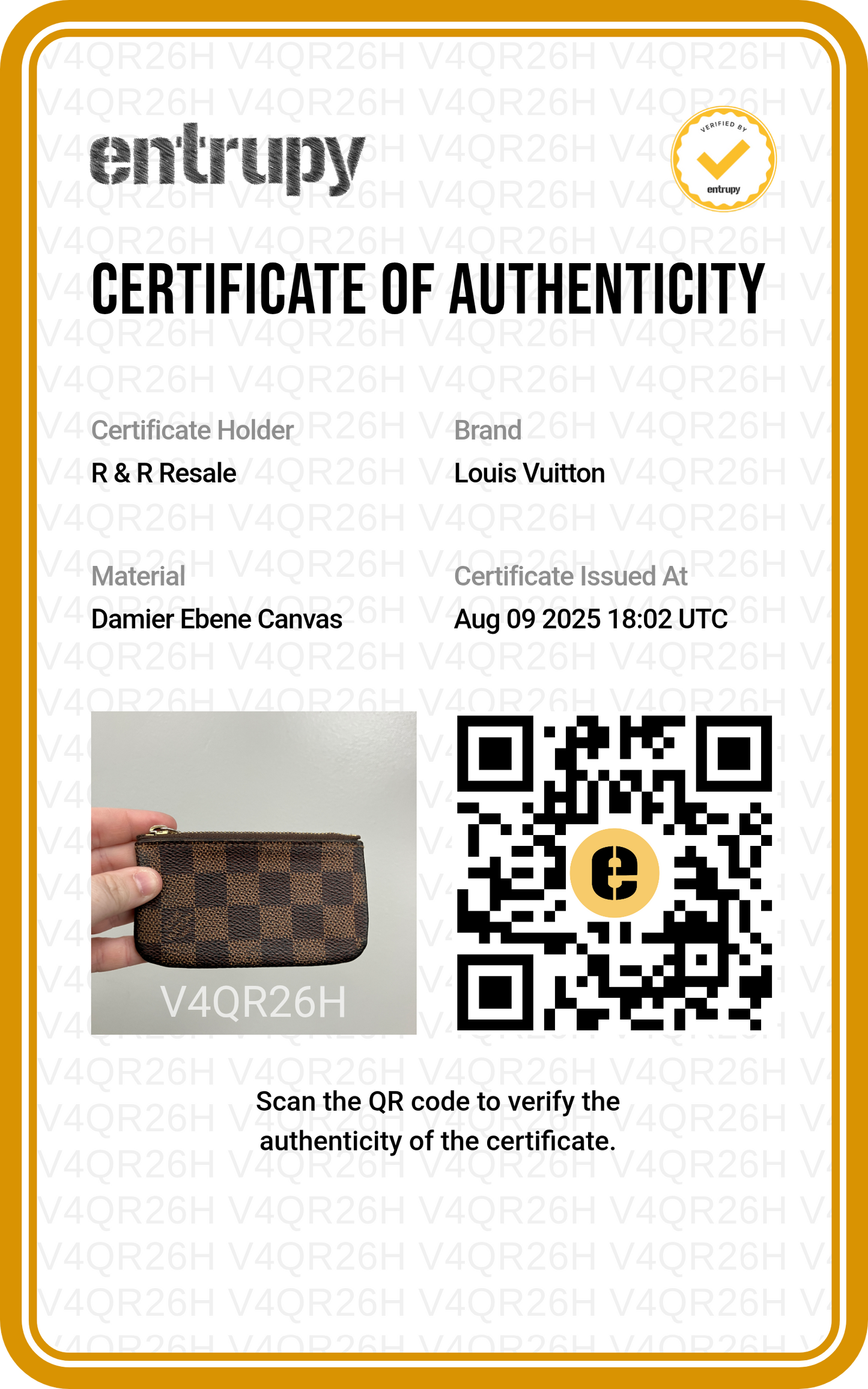 Coin Purse Luxury Designer By Louis Vuitton In Damier Ebene