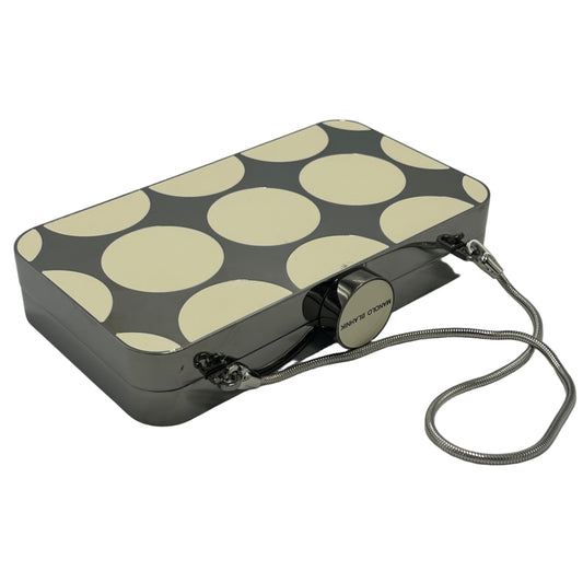 Manolo Blahnik Mina Gunmetal Luxury Designer Clutch Handbag