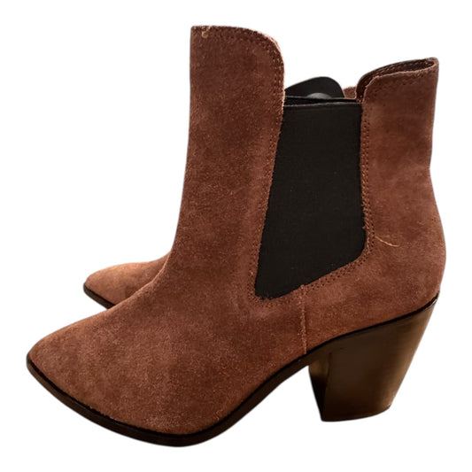 Boots Ankle Heels By Chinese Laundry In Brown, Size:8
