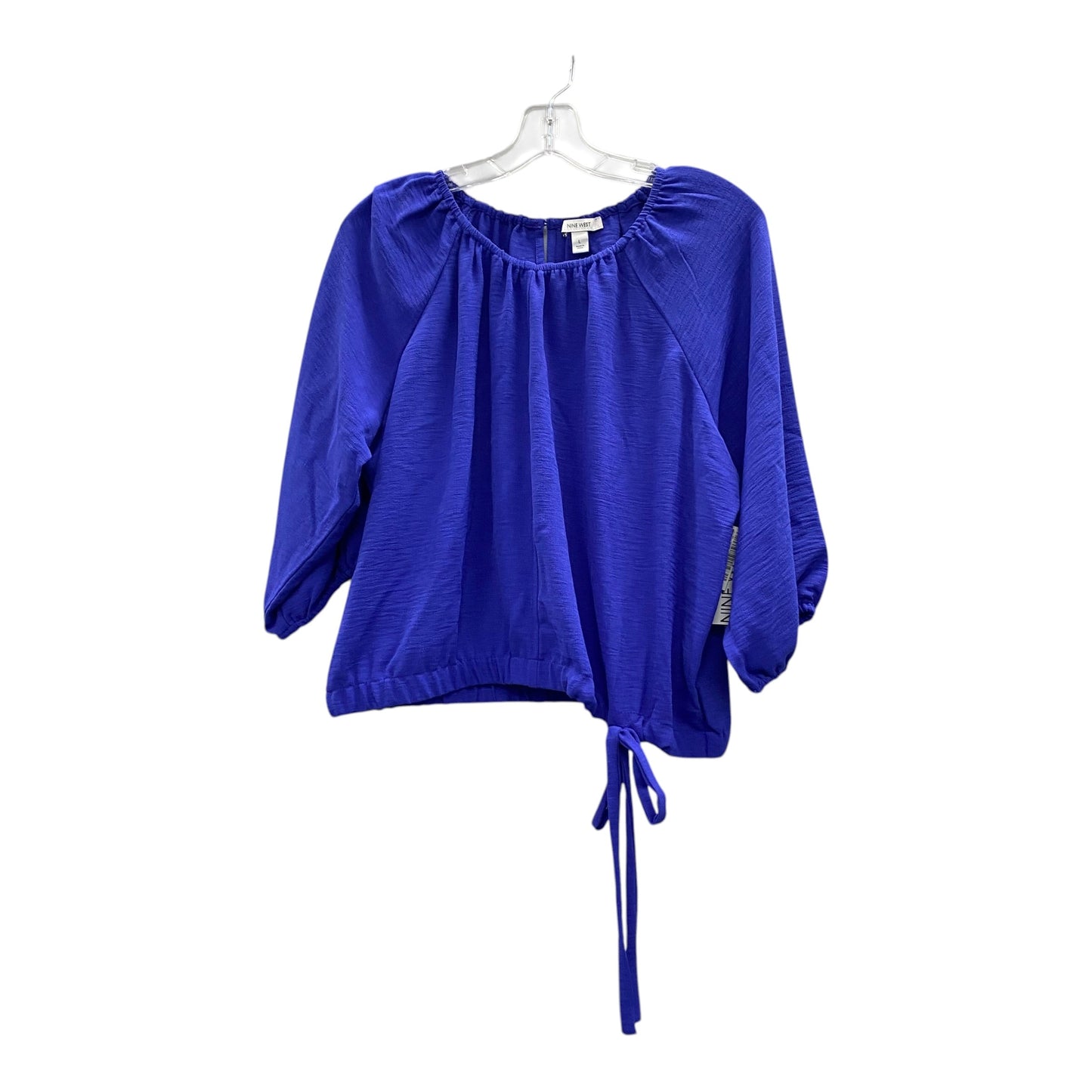 Top 3/4 Sleeve By Nine West In Blue, Size:L
