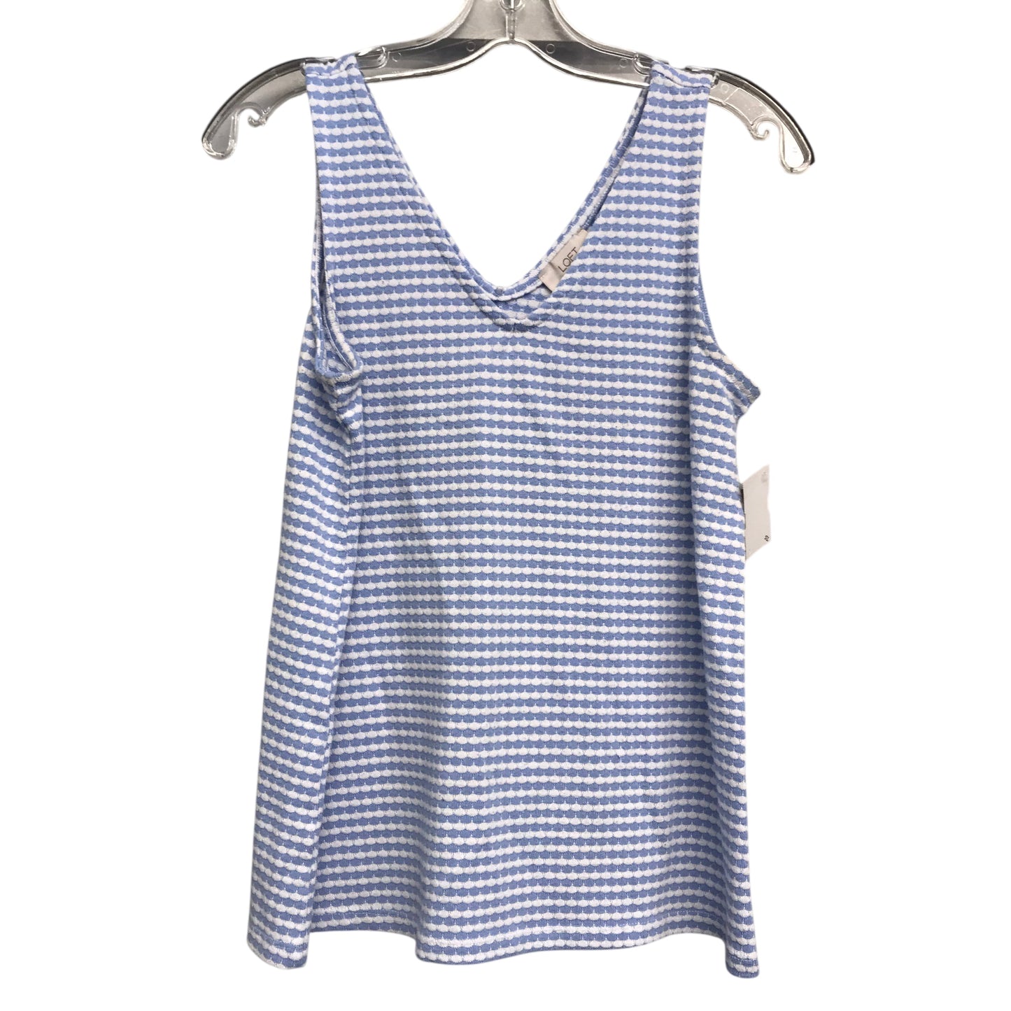 Top Sleeveless By Loft In Blue & White, Size:Xs
