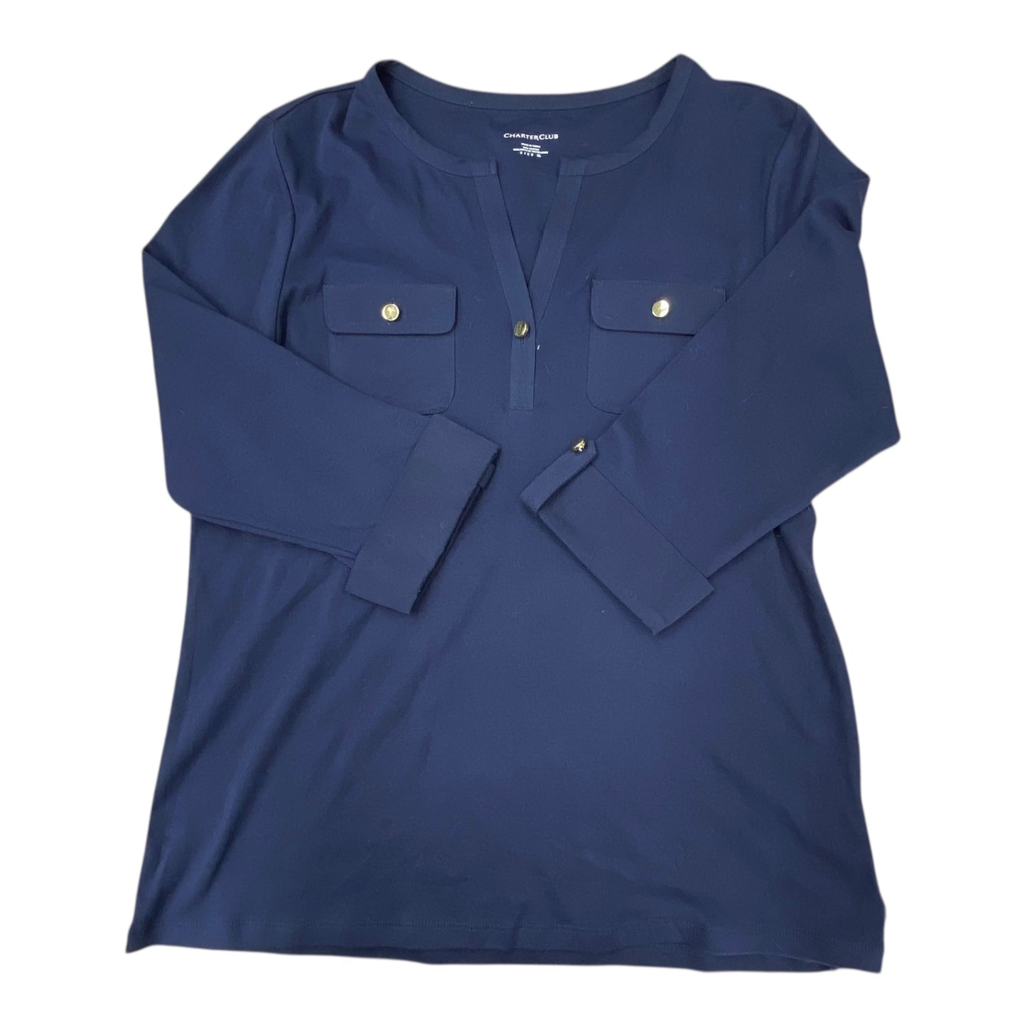Top Ls By Charter Club In Navy, Size:Xl