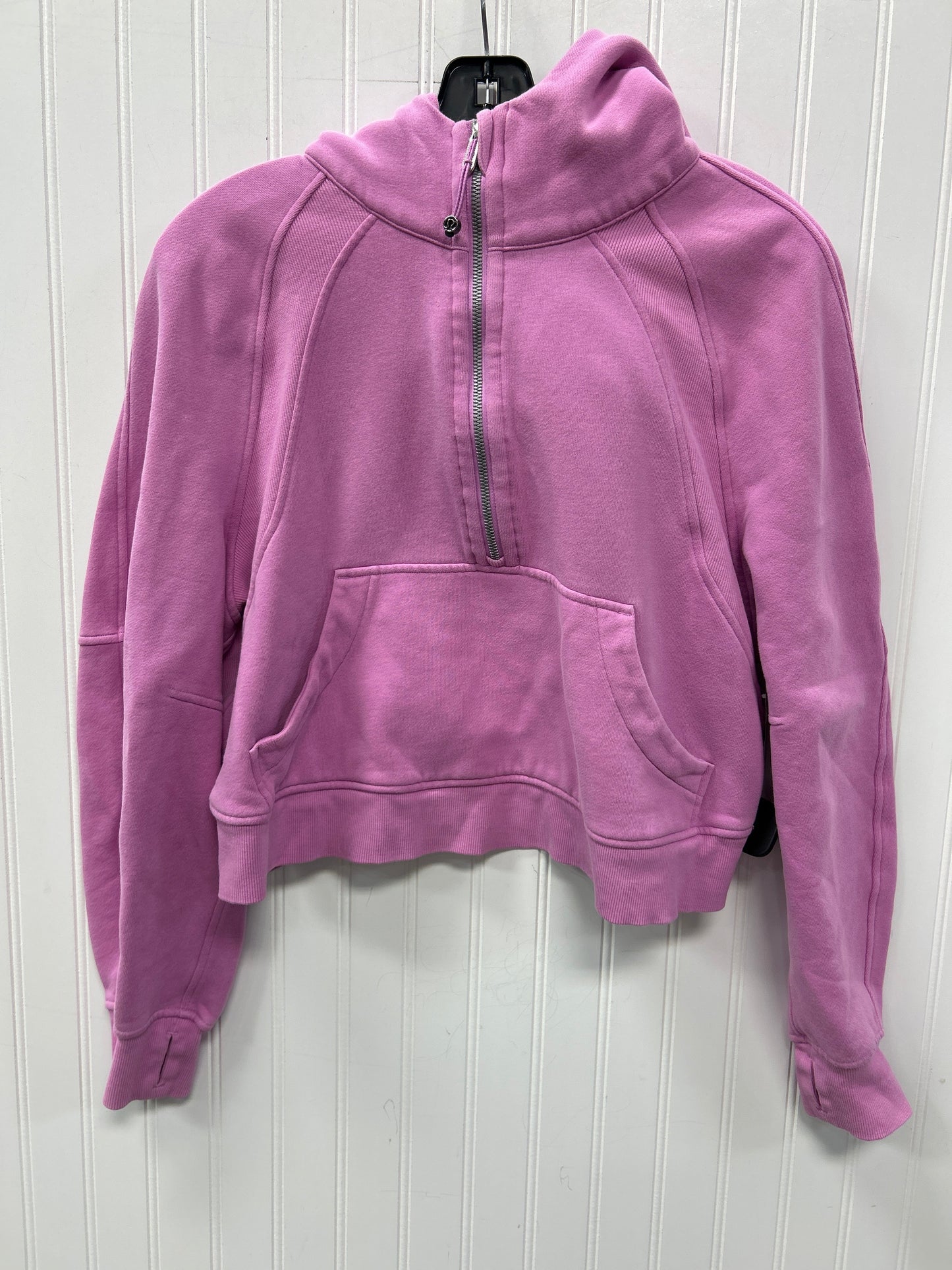 Athletic Sweatshirt Hoodie By Lululemon In Pink, Size:M