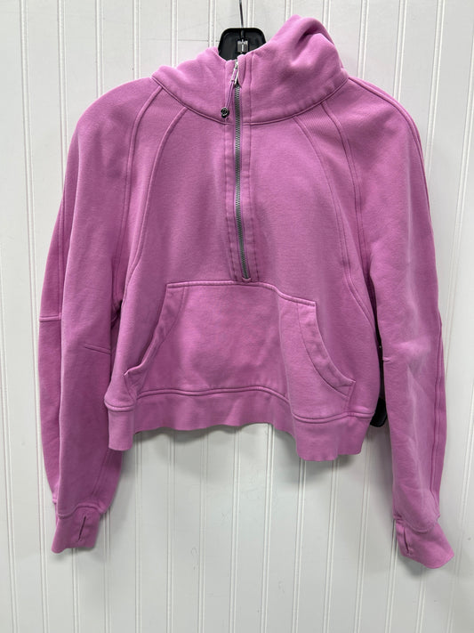 Athletic Sweatshirt Hoodie By Lululemon In Pink, Size:M