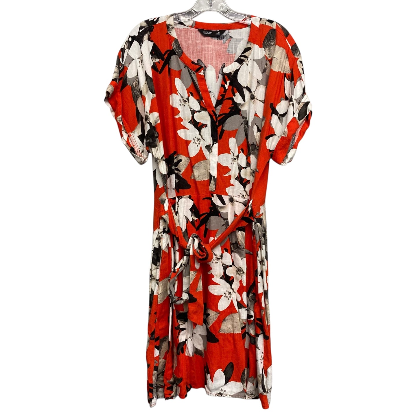 Dress Casual Short By Simply Vera In Black & Orange, Size:Xl