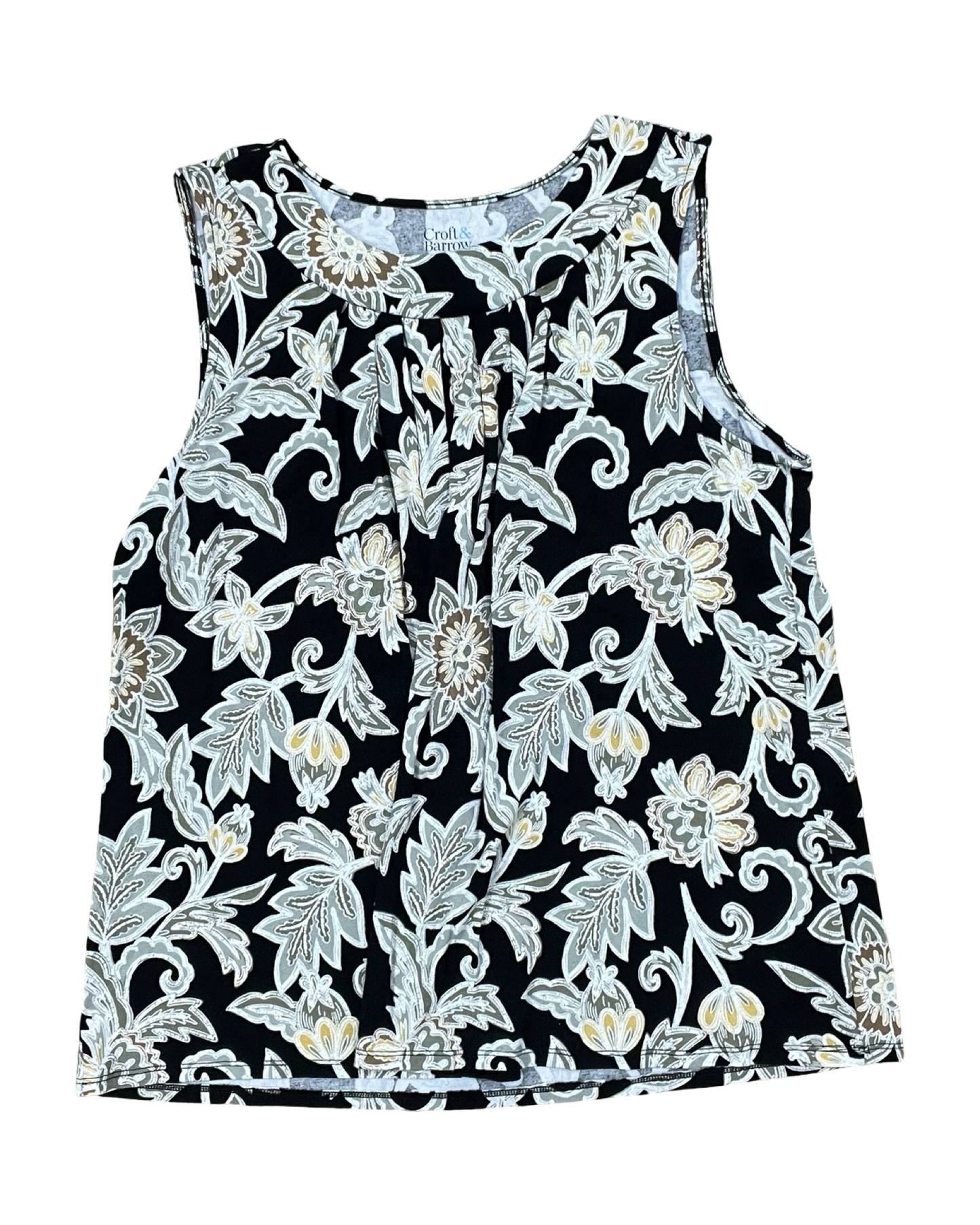 Top Ss By Croft And Barrow In Black & Green, Size:Xl