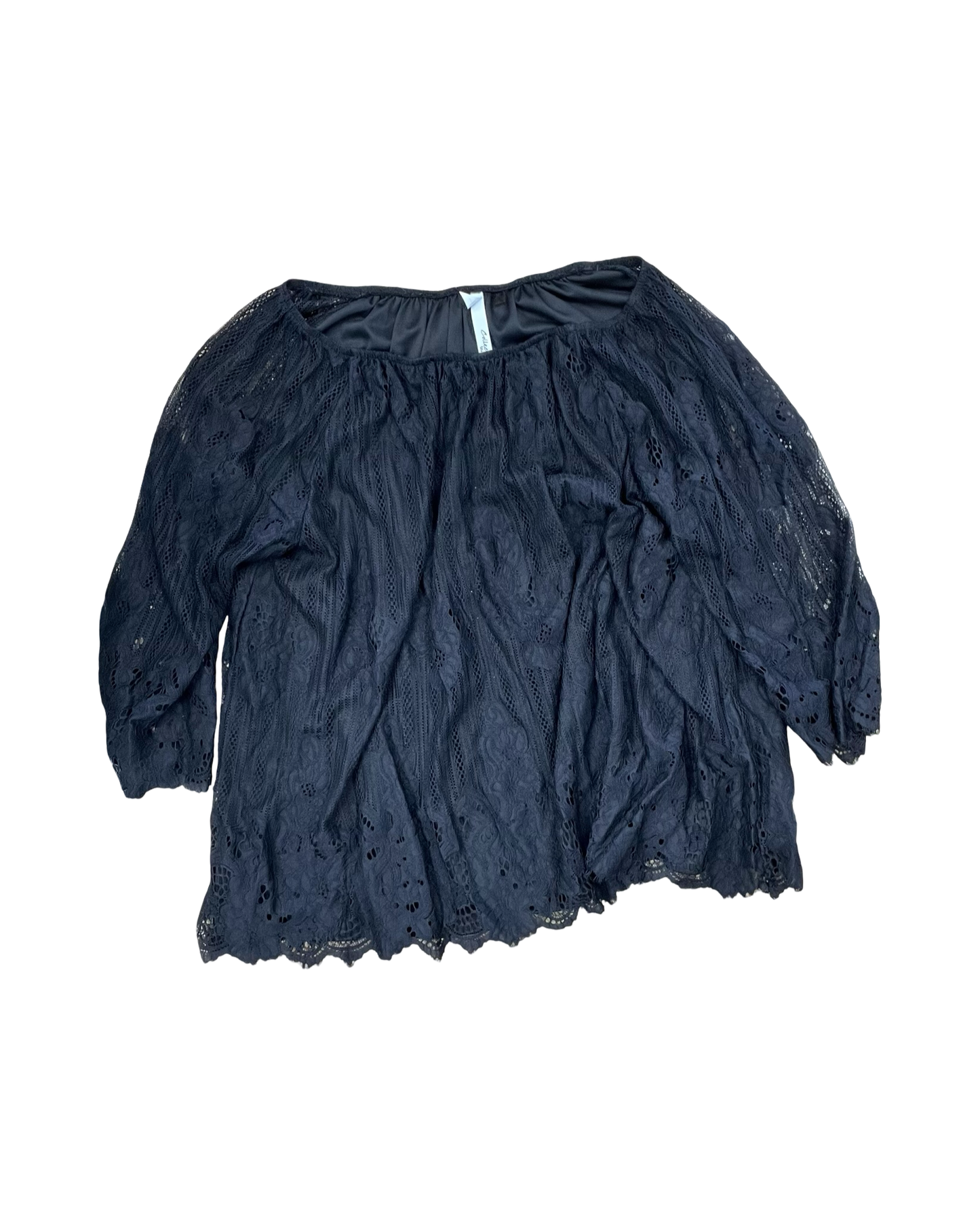 Top 3/4 Sleeve By Ny Collection In Black, Size:2X