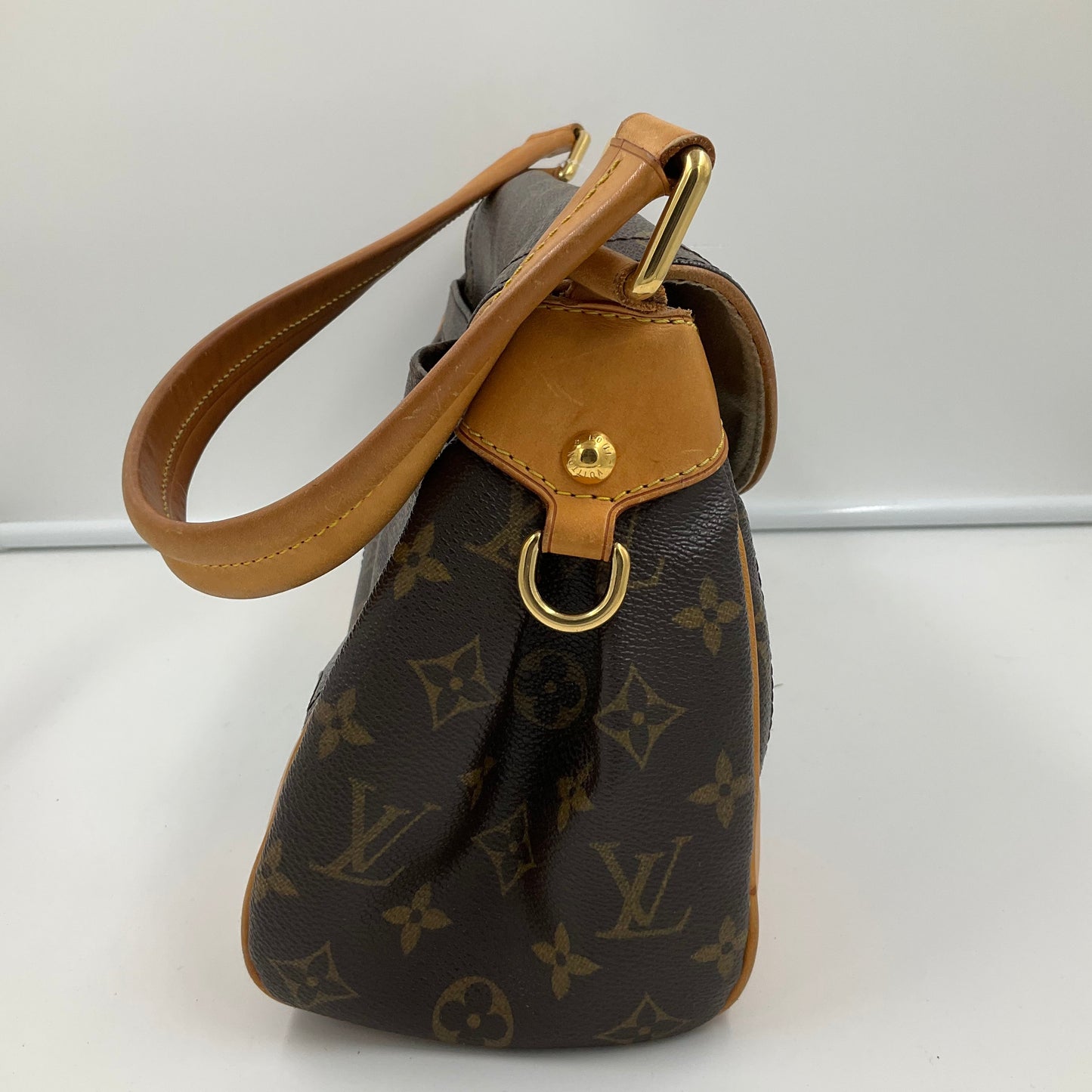 Handbag Luxury Designer By Louis Vuitton In Brown, Size:Medium