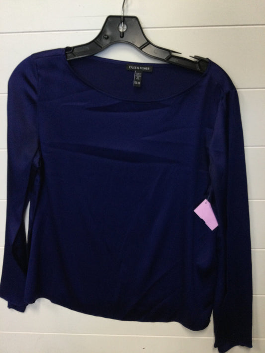 Blouse Ls By Eileen Fisher In Blue, Size:Xxs
