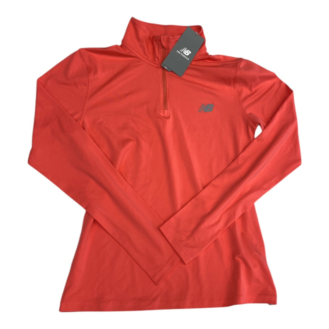 Athletic Top Ls Collar By New Balance In Orange, Size:S