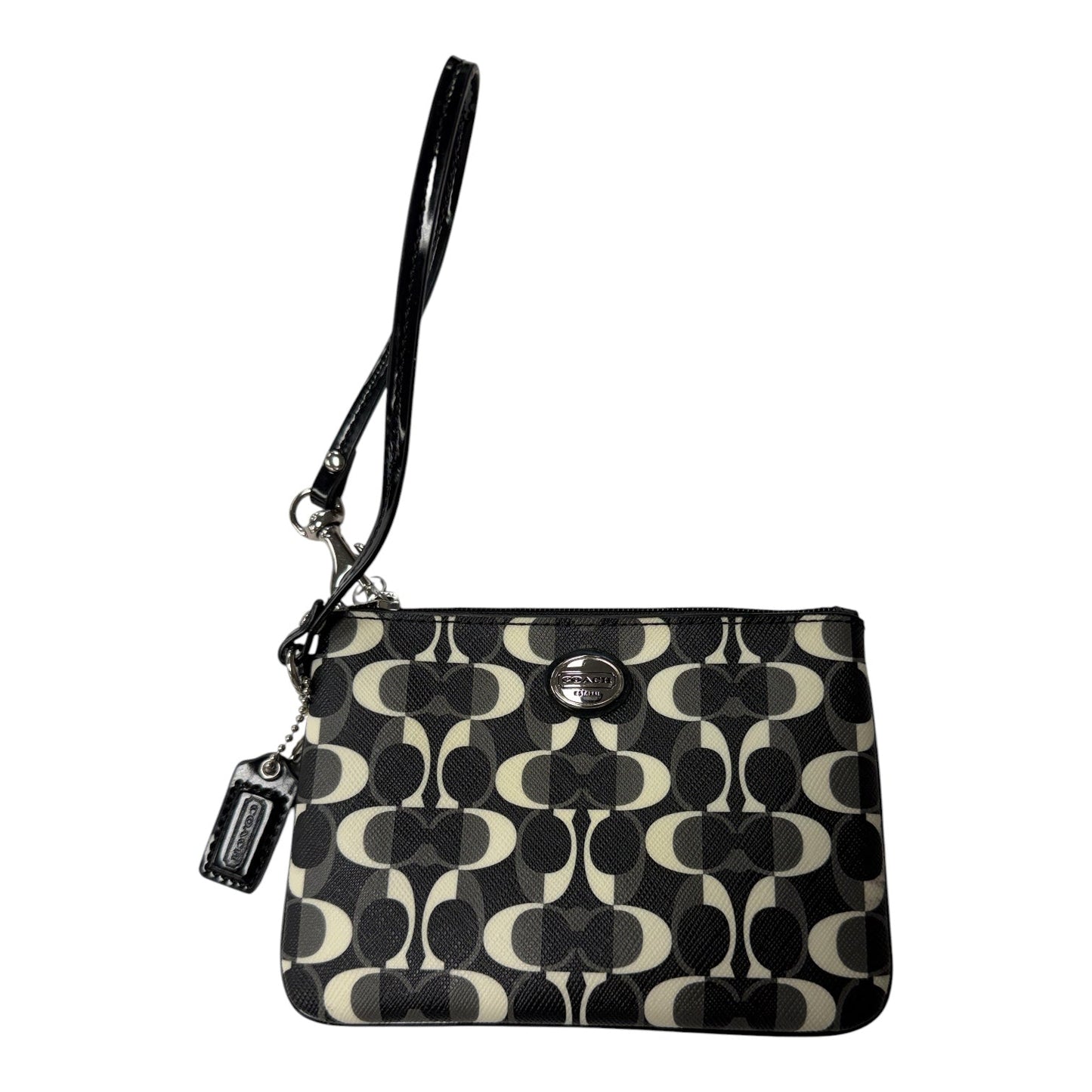 Wristlet Designer By Coach In Black & White, Size:Small
