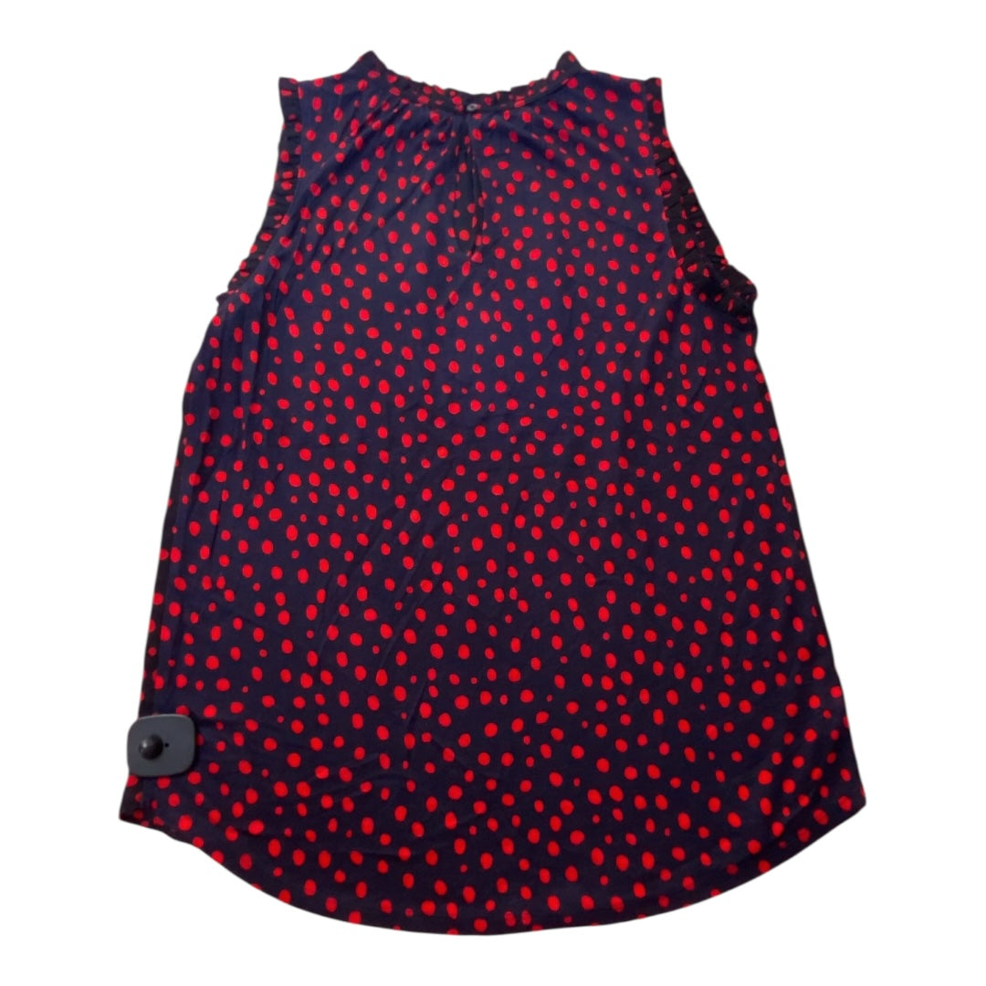 Top Sleeveless By Loft In Polkadot Pattern, Size:Xs