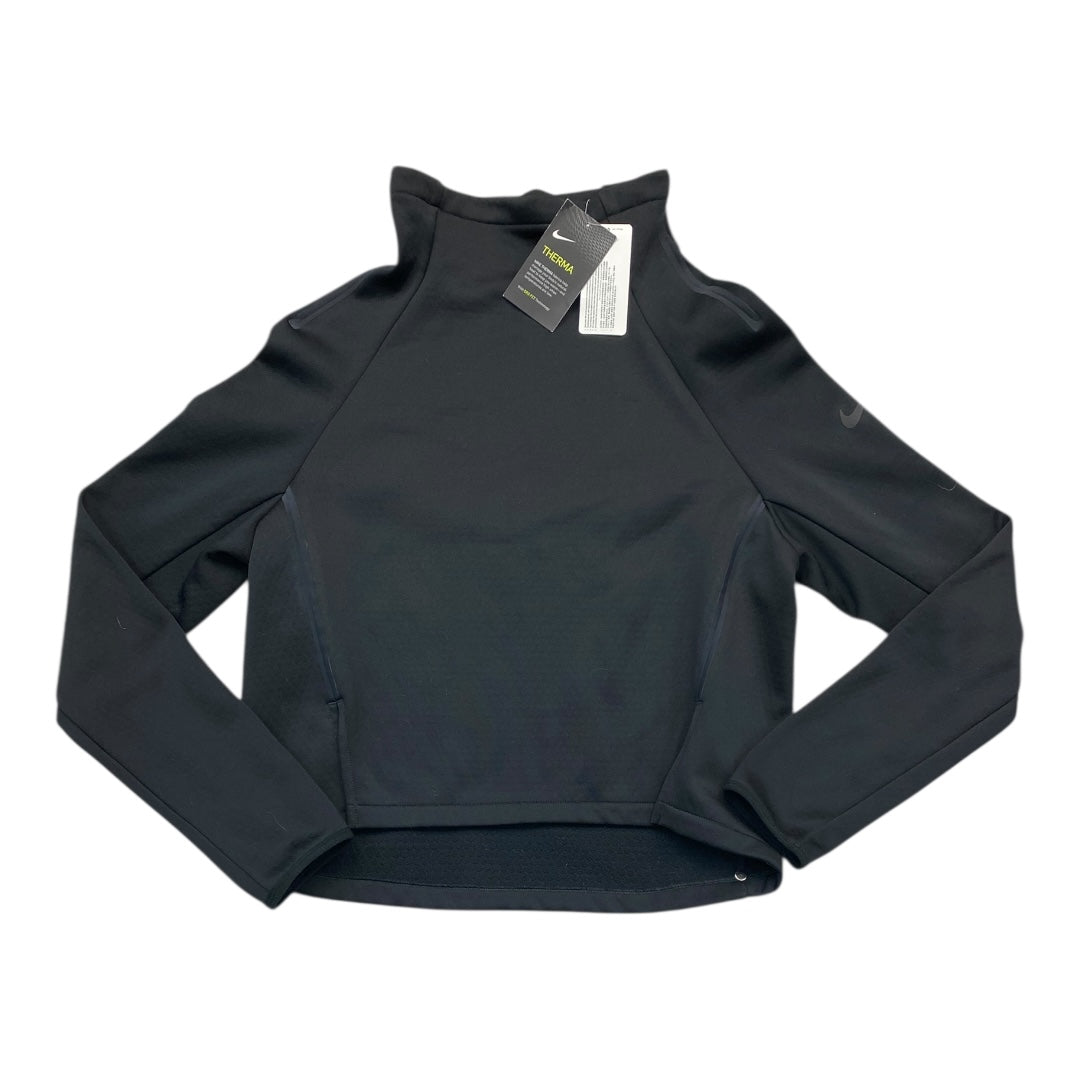 Athletic Top Ls Collar By Nike In Black, Size:M