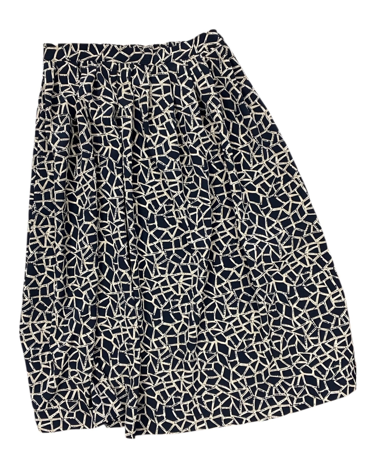 Skirt Midi By Leslie Fay In Black & Gold, Size:L