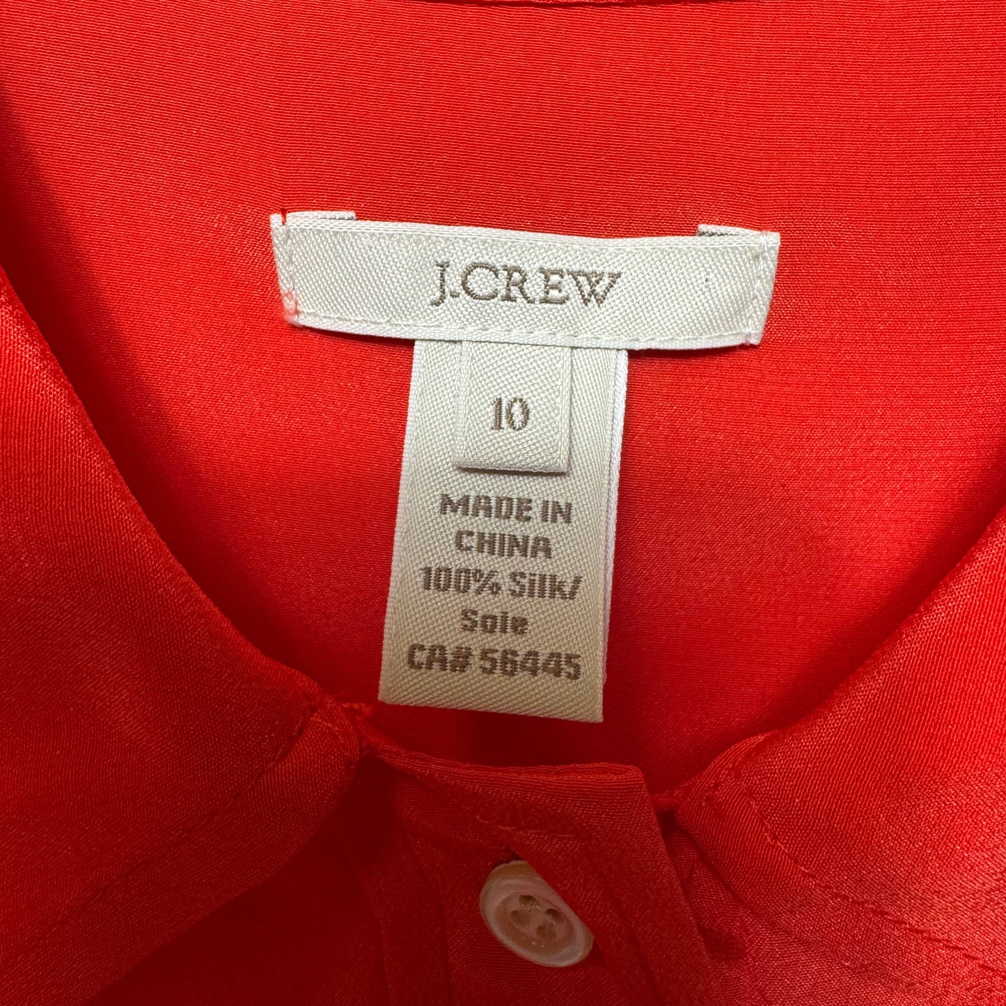 Silk Top Long Sleeve By J. Crew In Orange, Size: 10