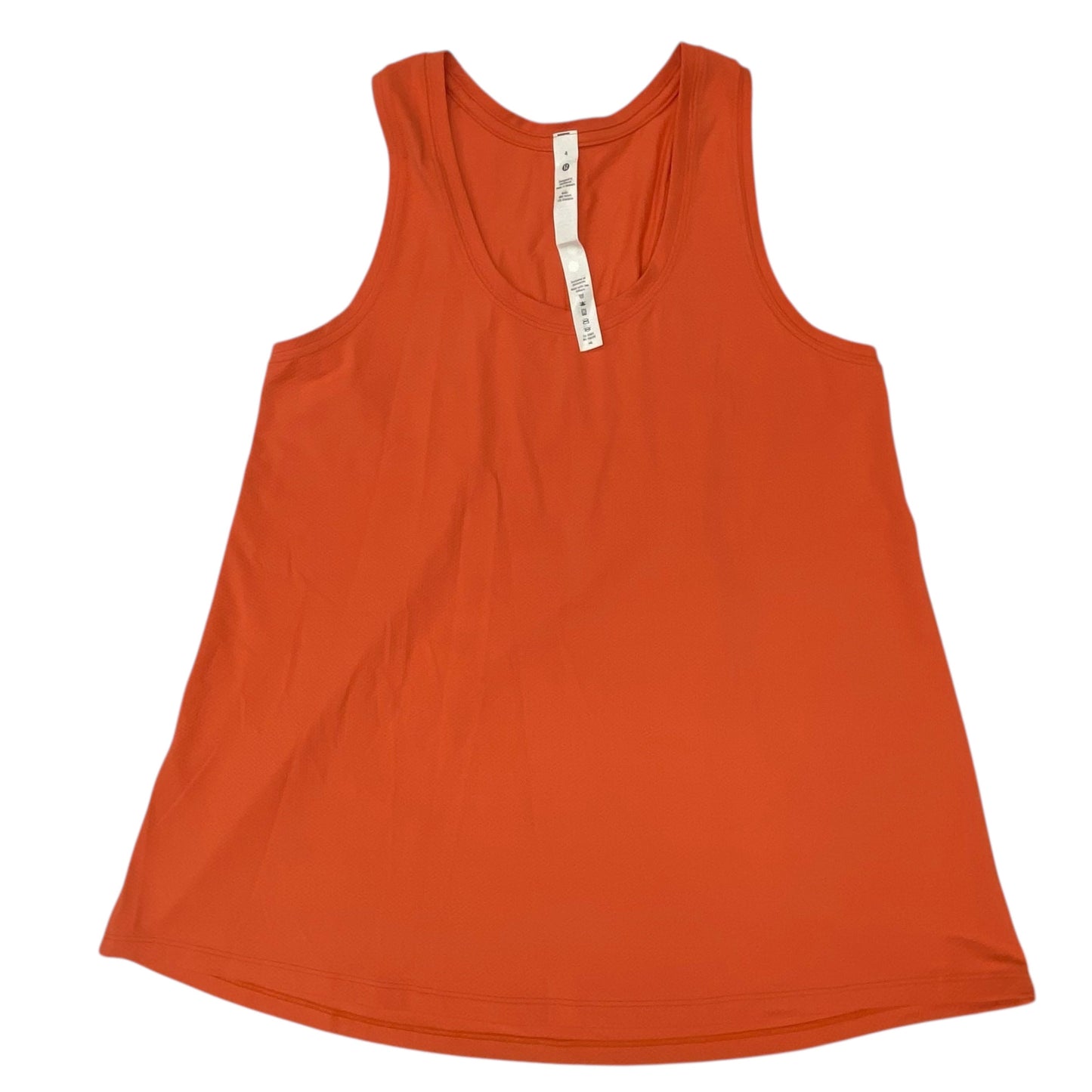 Athletic Tank Top By Lululemon In Orange, Size:4