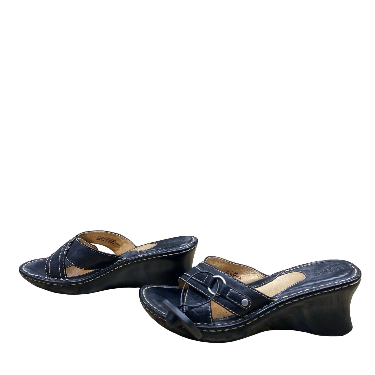 Sandals Heels Wedge By Born In Black, Size:8